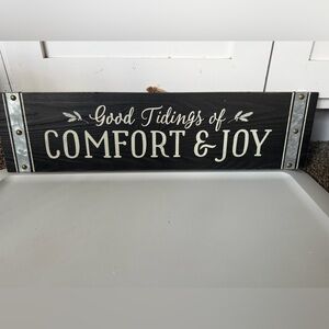Black Comfort & Joy Wall Sign